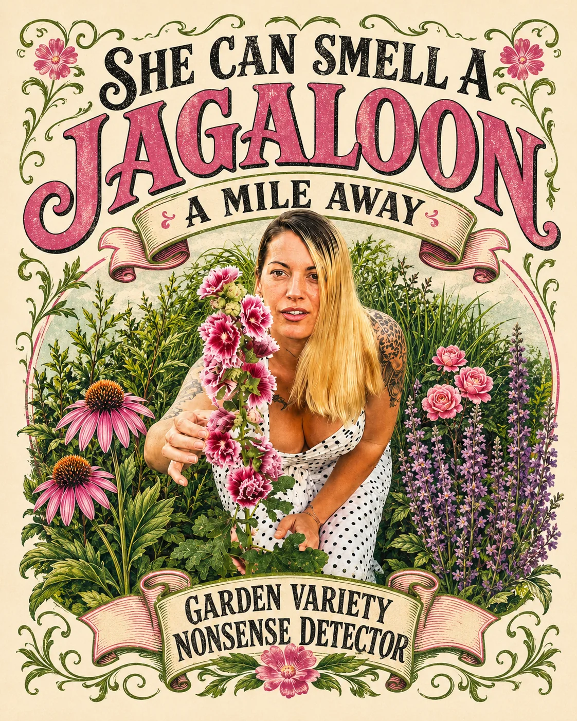 Jagaloons garden nonsense detector artwork.
